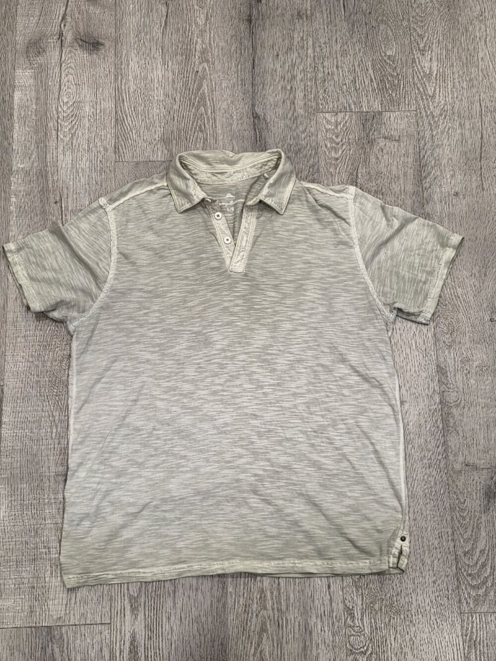 Tommy Bahama Mens Gray Polo Shirt L/G 100% Pima Cotton Short Sleeve Lightweight